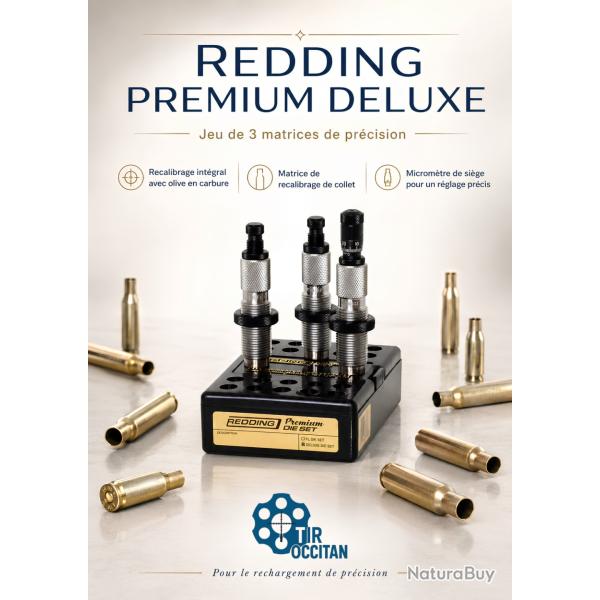Jeu d'outils Redding Premium Deluxe 3 matrices - 243 W