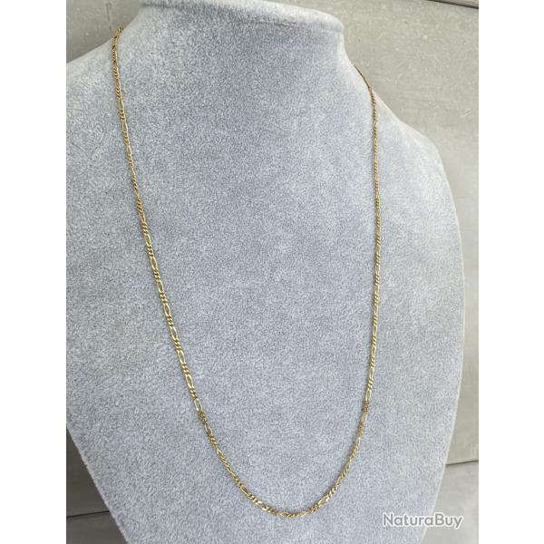 Chaine or 18 carats - 45 cm - collier maille figaro