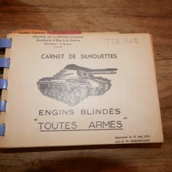 Rare petit Carnet de Silhouettes de Chars dat&eacute; 1953 en pleine guerre Froide super sympa