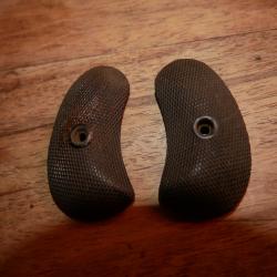 Paire de plaquettes en &eacute;b&egrave;ne pour DERRINGER ou copie ancienne type Remington