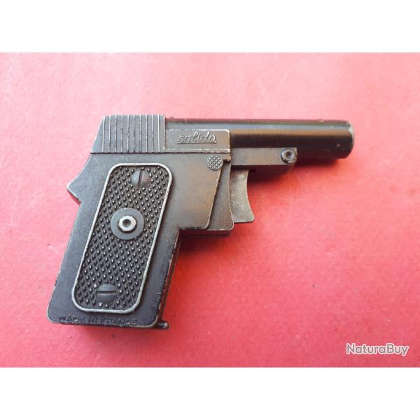 Pistolet jouet en m�tal Solido � bouchon - Ann�es 1970