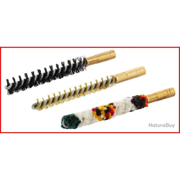 SET DE TROIS BROSSES POUR ARMES A CANON RAYE - M3 FEM.CAL. 7 MM