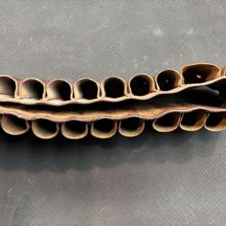 cartouchi&egrave;res en cuir pour catrouches de chasse cal 12 aux encheres destockage chasse
