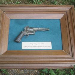 revolver 9mm a broche, origine connue: vestige historique des combats de la guerre de 1870