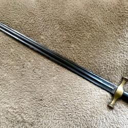 Ancienne dague de v&eacute;nerie Chasse garde laiton Couleaux Fr&egrave;res Klingenthal sabre administration