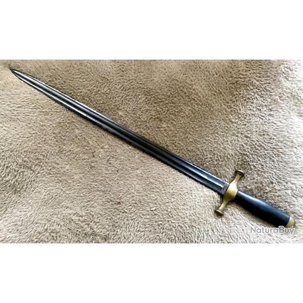 Ancienne dague de v�nerie Chasse garde laiton Couleaux Fr�res Klingenthal sabre administration