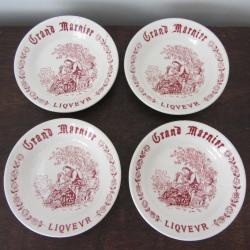 4 Coupelles &agrave; monnaie Grand Marnier Fa&iuml;ence de Gien 1970