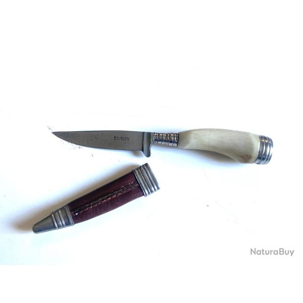 Ancien petit couteau de chasse avec Fouureau Lame Solingen