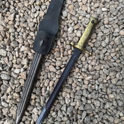 Ba&iuml;onnette Vetterli Carcano 70-87-16 Ersatz Manche Laiton Grand Ressort Italie WW1