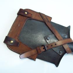 militaria ww1 francais &eacute;tui cuir pour pelle portative mod&egrave;le 1879 poilu 14/18 tranch&eacute;