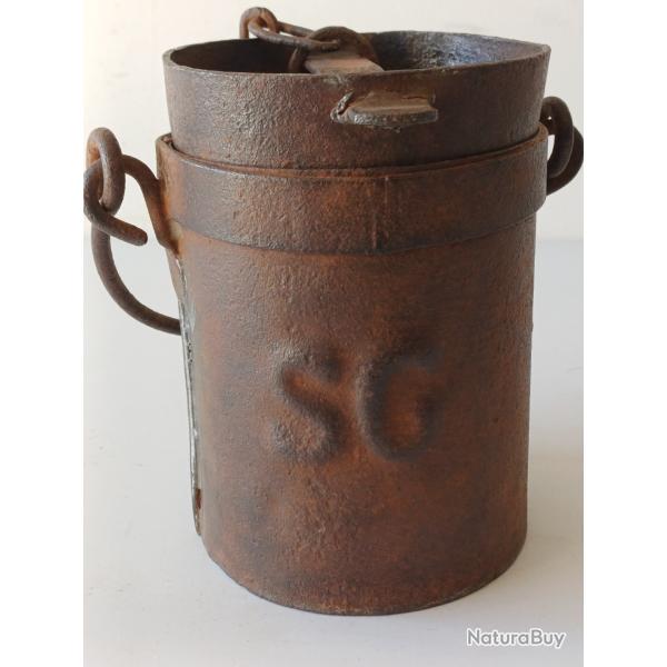 Ancien pot � graisse � canon militaire de l'Artillerie - 1914-1918 - WW1