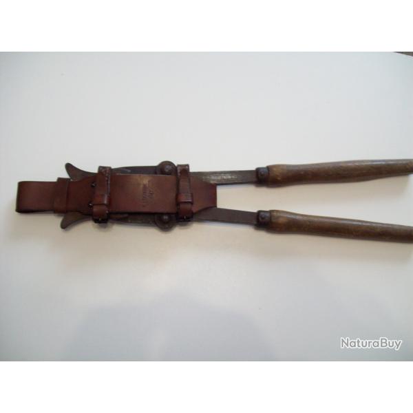 militaria ww1 francais �tui cuir mod�le rivet� grande pince peugeot fr�res coupe barbel� 14/18 POILU