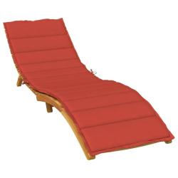 Coussin de chaise longue rouge m&eacute;lang&eacute; 200x60x4 cm tissu