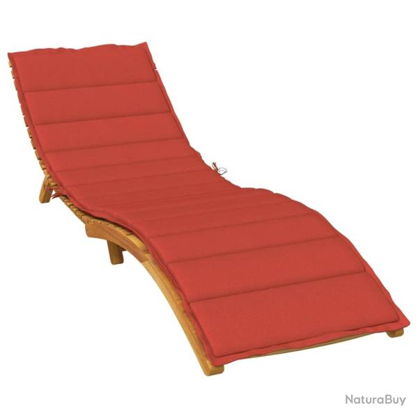 Coussin de chaise longue rouge m�lang� 200x60x4 cm tissu