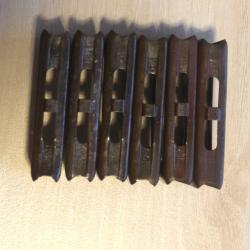 lames  r&eacute;glementaires italien 6 coups pour carabines Carcano en cal 6,5 - WW1  lot 12