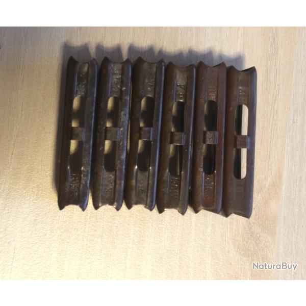 lames  r�glementaires italien 6 coups pour carabines Carcano en cal 6,5 - WW1  lot 12