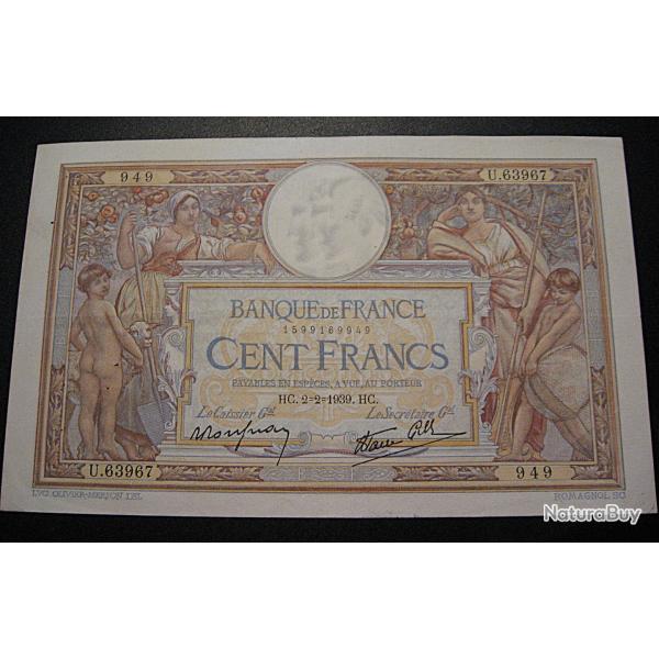 100 francs " Merson" du 2-2-1939  ttb