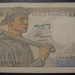 10 francs " MINEUR" du 4-12-1947  ttb