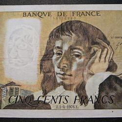 500 francs " Pascal" du 1-4-1976 ttb