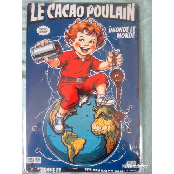 plaque publicitaire chocolat poulain