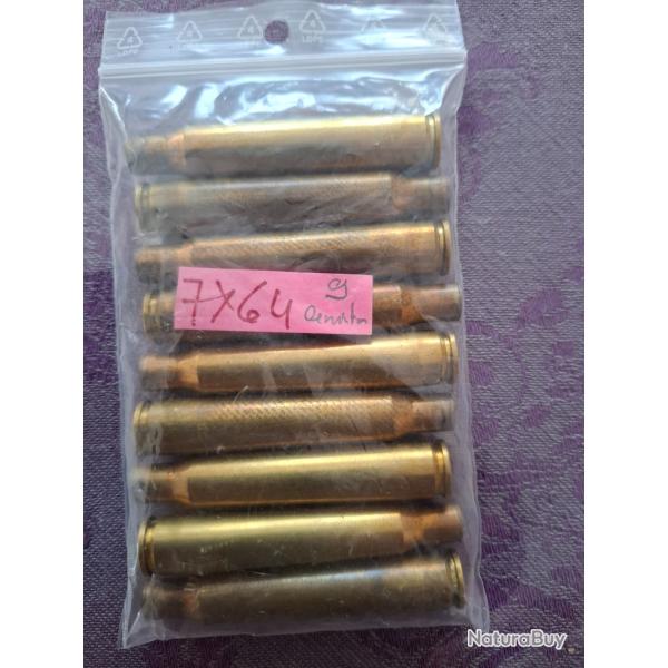 1 LOT de  9 DOUILLES 7 x 64  REMINGTON ( pour rechargement )