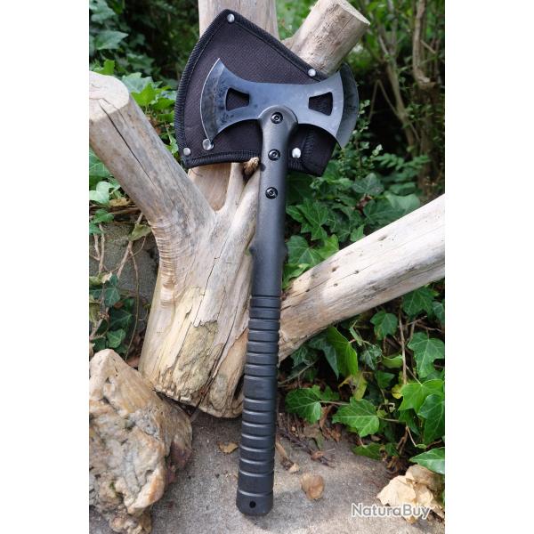 Infantry Hache Tactical Tomahawk Camp 2 T�tes Lame Acier Inox Etui Nylon Survie Rescue