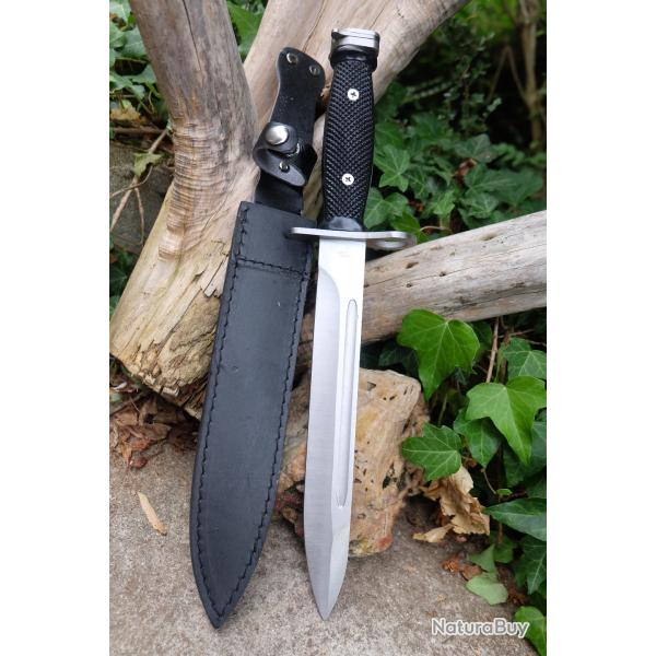 Couteau De Combat BAIONETTE BAYONETTE USM7 Lame Acier Inox Manche Abs Etui Simili CUir