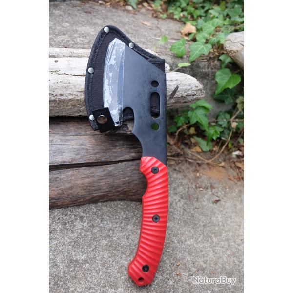 Hache Tomahawk Survivalisme Axe Survie Treck Amazonie Extraction Acier 3Cr13 Manche Abs Etui Nylon