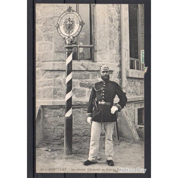 Carte postale Gendarme Allemand au Poteau Fronti�re -N�8379