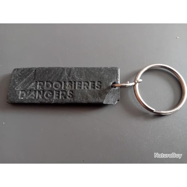 Porte cl�s � ARDOISIERES D'ANGERS � 65 mm x 22 mm - Ardoise v�ritable