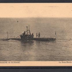 Carte Postale Ancienne - Marine de Guerre, Sous-Marin en Plong&eacute;e -N&deg;8383