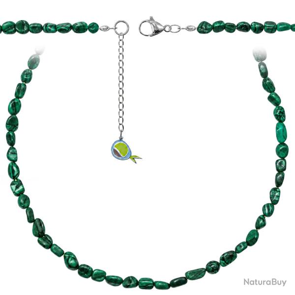Collier en malachite - Perles roul�es 7 � 10 mm - 50 cm