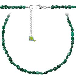 Collier en malachite - Perles roul&eacute;es 7 &agrave; 10 mm - 60 cm