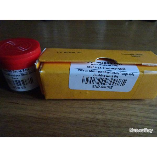 Neck Sizing Die Wilson 6/6.5 Creedmoor with Decapping Base