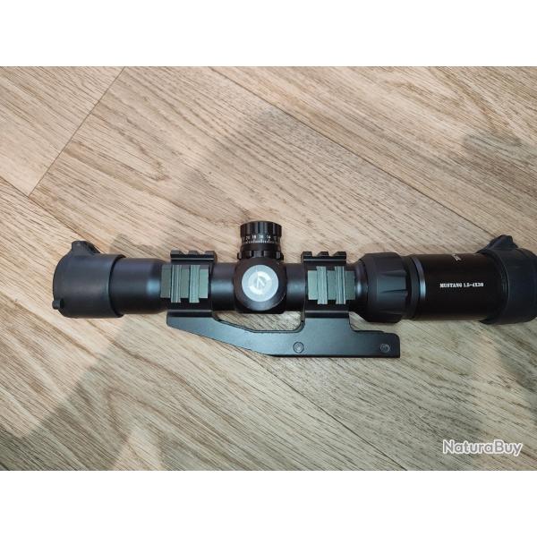 Lunette LPVO Vector Optics Mustang 1.5-4x30 avec montage cantilever