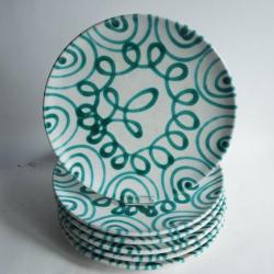 Six assiettes c&eacute;ramique 24 cm Gmunder Austria Autriche