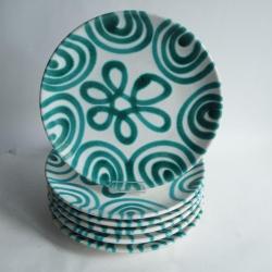 Six assiettes c&eacute;ramique 20 cm Gmunder Austria Autriche
