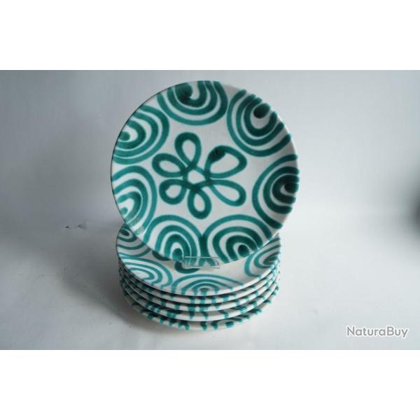 Six assiettes c�ramique 20 cm Gmunder Austria Autriche