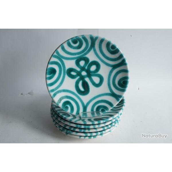 Six assiettes � dessert c�ramique 15,5 cm Gmunder Austria Autriche