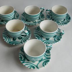 Six tasses c&eacute;ramique Gmunder Austria Autriche