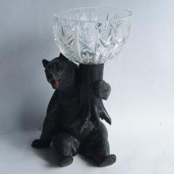 Ours Jardini&egrave;re bois sculpt&eacute; Art populaire For&ecirc;t Noire