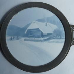 VILLEROY & BOCH Plateau fa&iuml;ence Chalet enneig&eacute; Art Nouveau