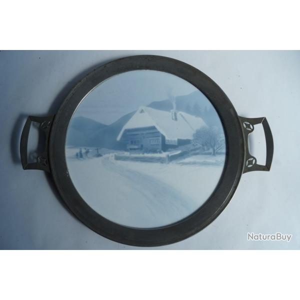 VILLEROY & BOCH Plateau fa�ence Chalet enneig� Art Nouveau