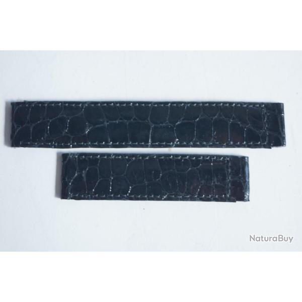 Must de CARTIER Bracelet montre croco noir 14 mm