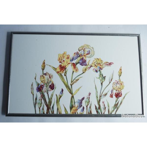 Plateau fa�ence Iris Art nouveau