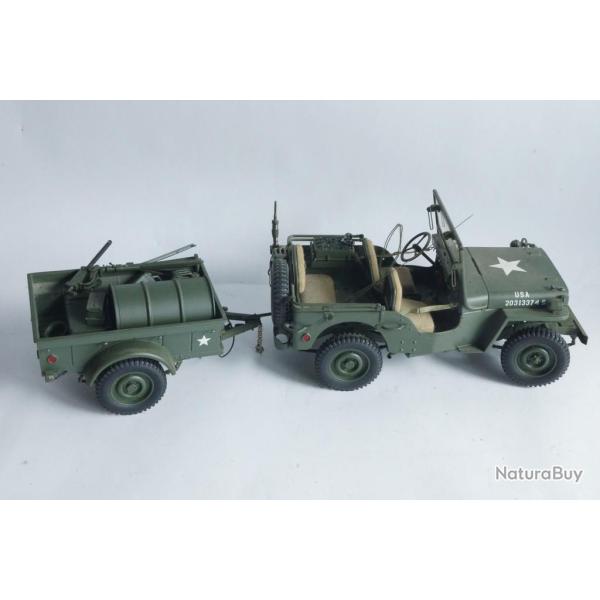 AutoArt 2015 Jeep Willys avec remorque 1:18