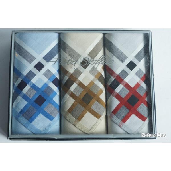 3 Mouchoirs coton Fisba Stoffels Suisse