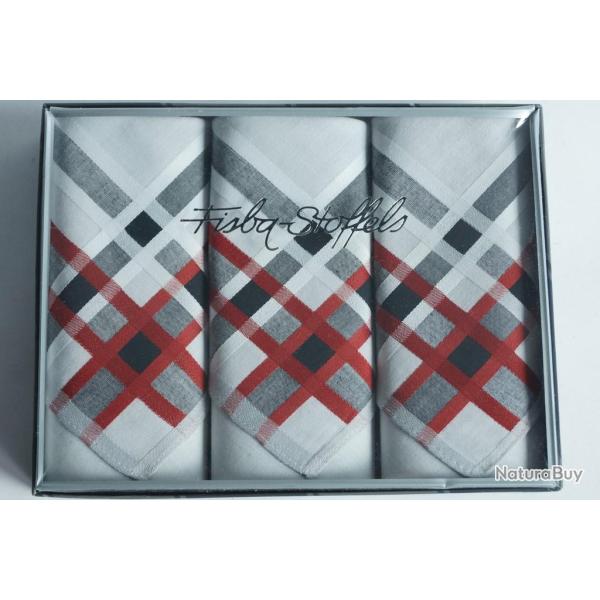 3 Mouchoirs coton Fisba Stoffels Suisse