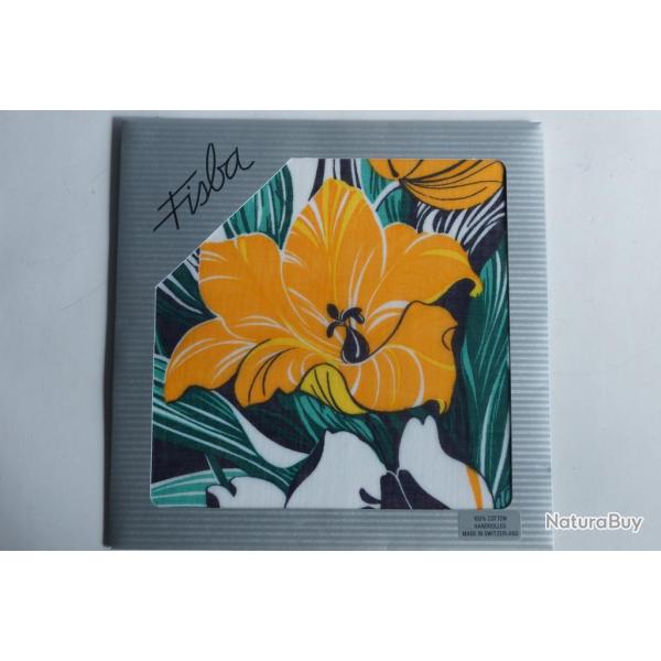 Mouchoir coton Fleurs Fisba Stoffels Suisse