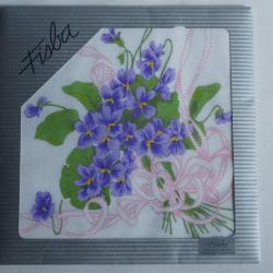 Mouchoir coton Fleurs violettes Fisba Stoffels Suisse
